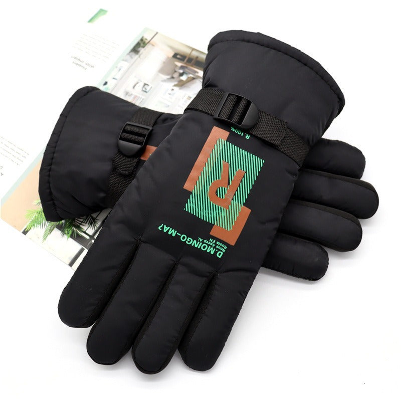 Men's Windproof Skiing Gloves Winter Plush Cycling Gloves