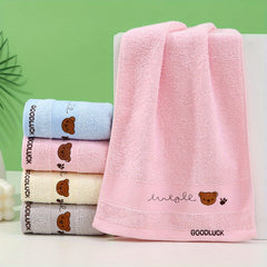 Cotton Embroidered Cartoon Towel 25x9.84inch