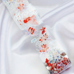 Red Koi Fish Stickers Set - Ice Crystal 3D Waterproof Stickers - 2 Meters