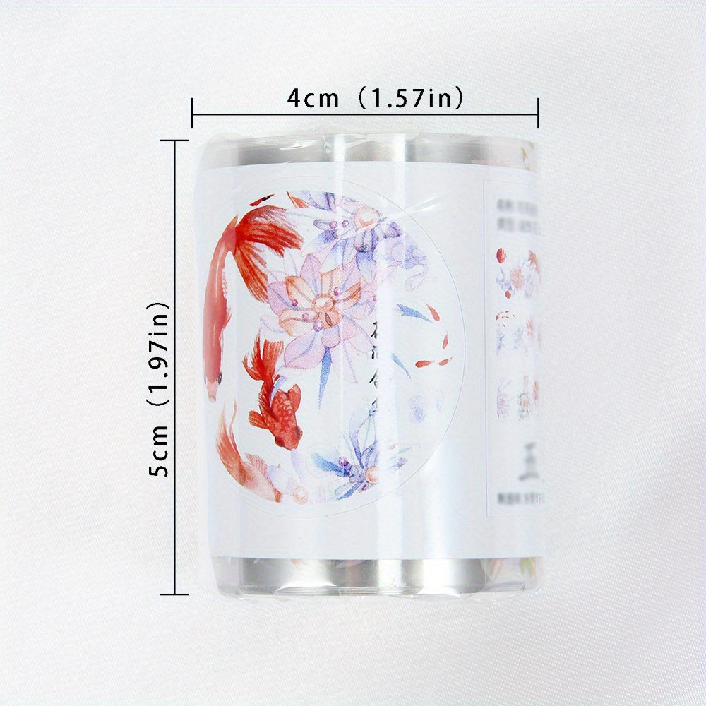 Red Koi Fish Stickers Set - Ice Crystal 3D Waterproof Stickers - 2 Meters