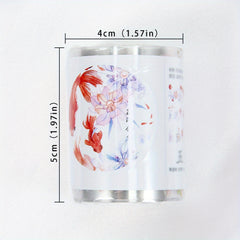 Red Koi Fish Stickers Set - Ice Crystal 3D Waterproof Stickers - 2 Meters
