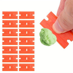 100pcs Double Edge Plastic Razor Blades Label Cleaning Razor Glue Remover
