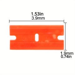 100pcs Double Edge Plastic Razor Blades Label Cleaning Razor Glue Remover
