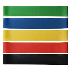 5pcs Yoga Stretching Bands - 5 Resistance Levels Fitness Bands