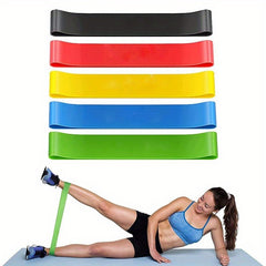 5pcs Yoga Stretching Bands - 5 Resistance Levels Fitness Bands