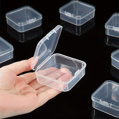 6pcs Transparent Plastic Square Box Storage Case for DIY Crafts Jewelry