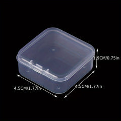 6pcs Transparent Plastic Square Box Storage Case for DIY Crafts Jewelry