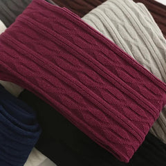Knit Cable Over Knee Socks - Warm & Stylish Winter High Stockings
