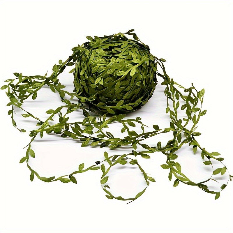 10M Artificial Vines Leaves Trim Ribbon for Home Wedding Decor