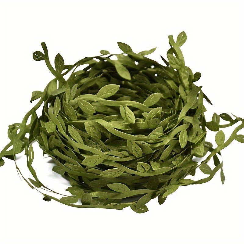10M Artificial Vines Leaves Trim Ribbon for Home Wedding Decor