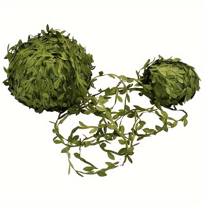 10M Artificial Vines Leaves Trim Ribbon for Home Wedding Decor