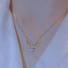 Deer Head Pendant Necklace Women Necklace Vintage Party Jewelry