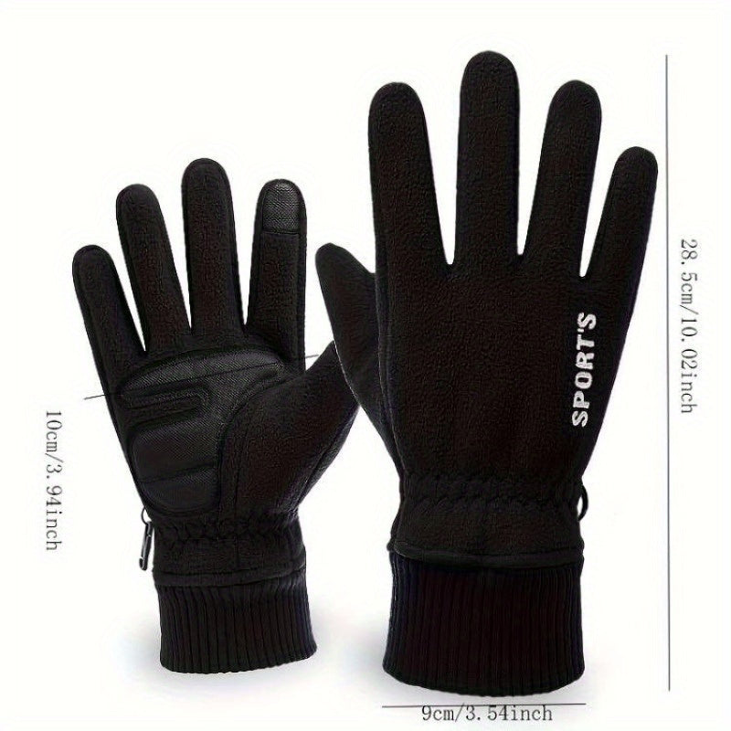 Winter Fleece Warm Gloves Windproof Non-slip Cycling Motorcycle Touch Screen