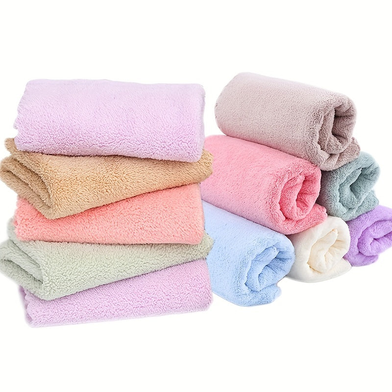 5pcs Soft & Absorbent Microfiber Coral Fleece Washcloths Towel for Face Hands