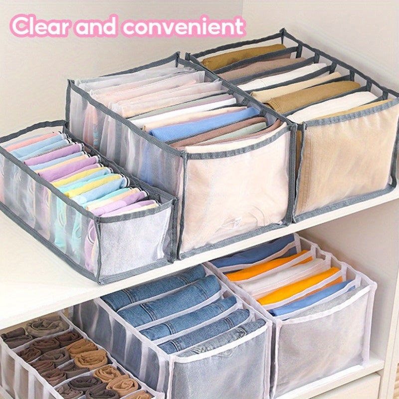 7 Grid Clothes Drawer Organizer with Handle