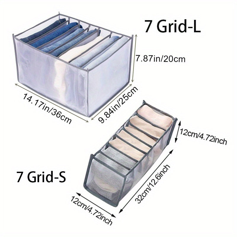7 Grid Clothes Drawer Organizer with Handle