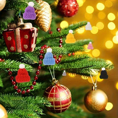 20pcs Mini Knitting Hat Christmas Doll Hat for Ornaments DIY Craft