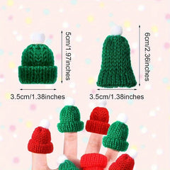 20pcs Mini Knitting Hat Christmas Doll Hat for Ornaments DIY Craft