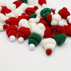20pcs Mini Knitting Hat Christmas Doll Hat for Ornaments DIY Craft