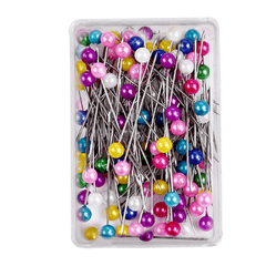 100Pcs Colorful Round Pearl Needles Stitch Straight Push Sewing Needles