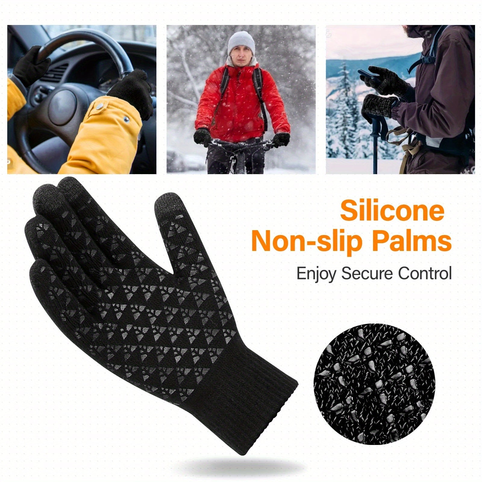 Winter Touch Screen Gloves Thermal Warm Knit for Men Women