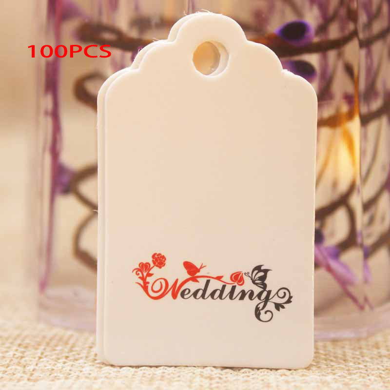 100pcs Retro Label Paper Card DIY Material Hanging Tag Party Holiday