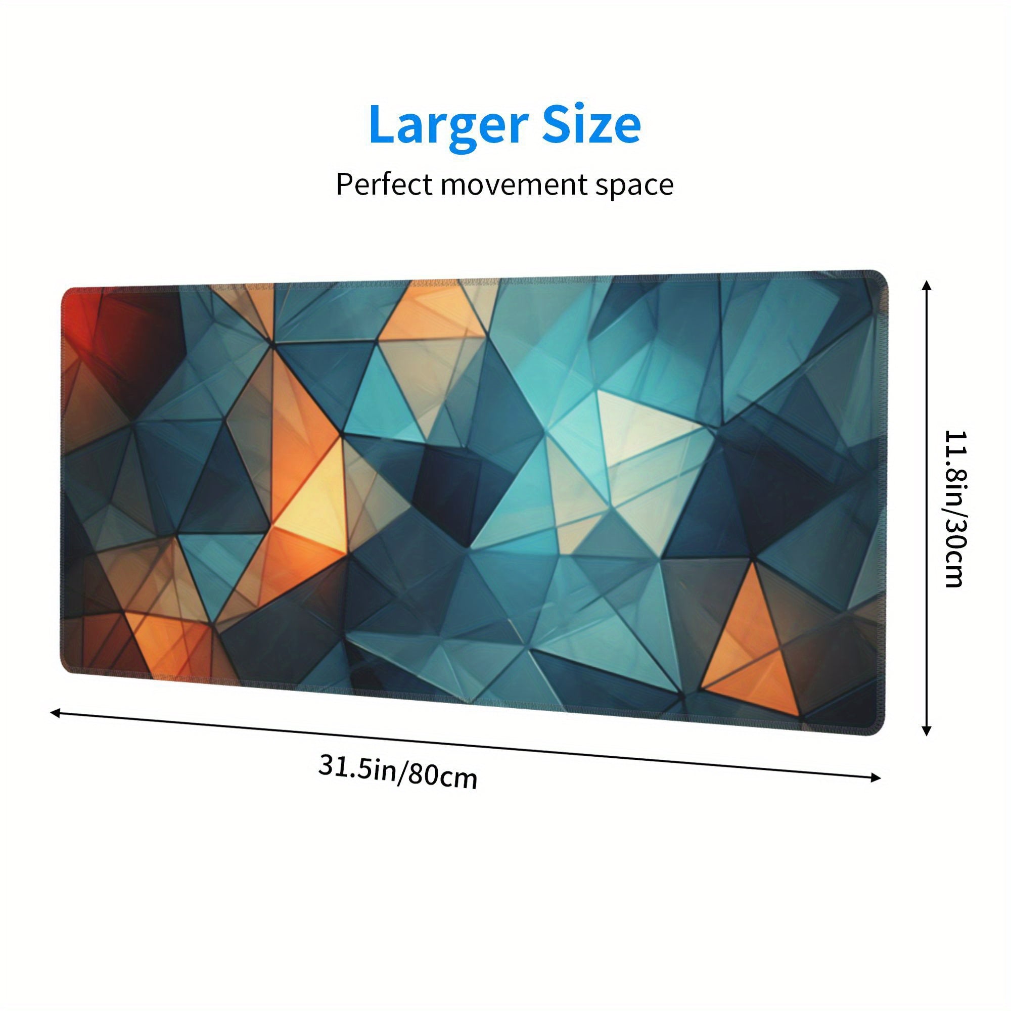 Geometric Desk Pad Protector Mouse Pad Non Slip Rubber Mat for Office and Home