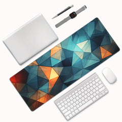 Geometric Desk Pad Protector Mouse Pad Non Slip Rubber Mat for Office and Home