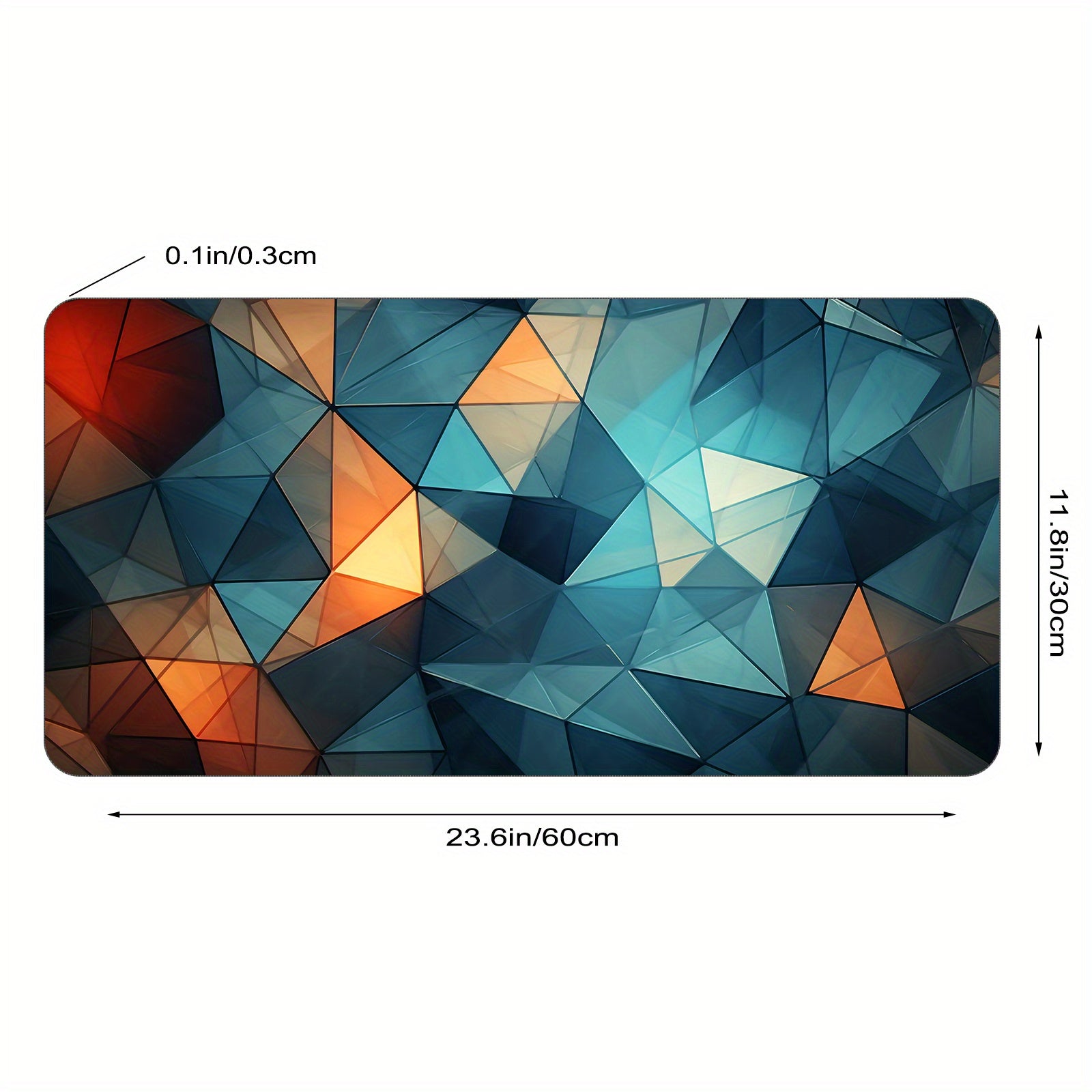Geometric Desk Pad Protector Mouse Pad Non Slip Rubber Mat for Office and Home