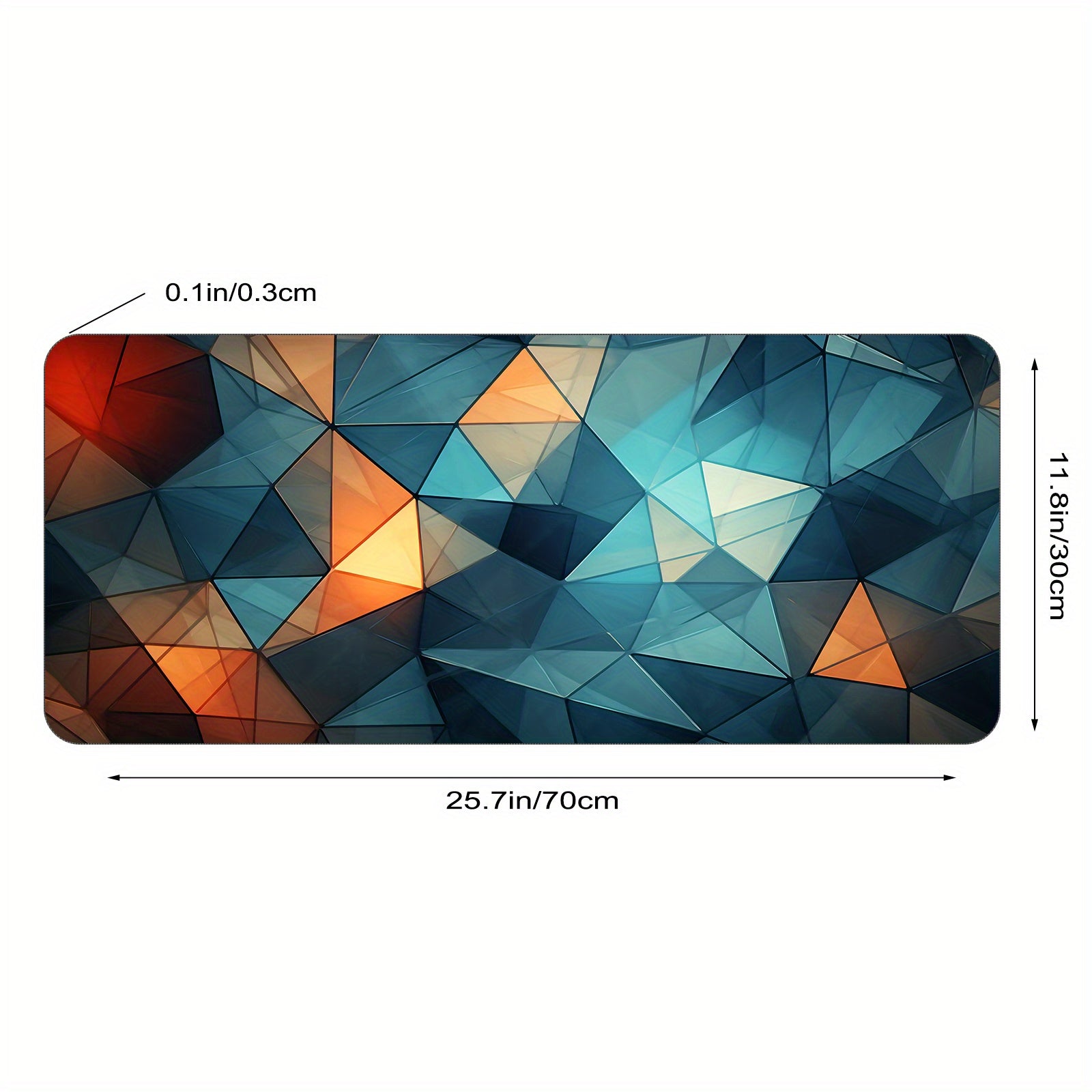 Geometric Desk Pad Protector Mouse Pad Non Slip Rubber Mat for Office and Home