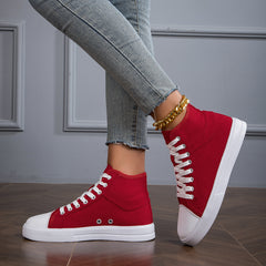 Women's High Top Skateboard Shoes Lightweight Canvas Outdoor Sports Shoes