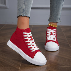 Women's High Top Skateboard Shoes Lightweight Canvas Outdoor Sports Shoes