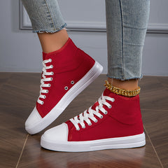 Women's High Top Skateboard Shoes Lightweight Canvas Outdoor Sports Shoes