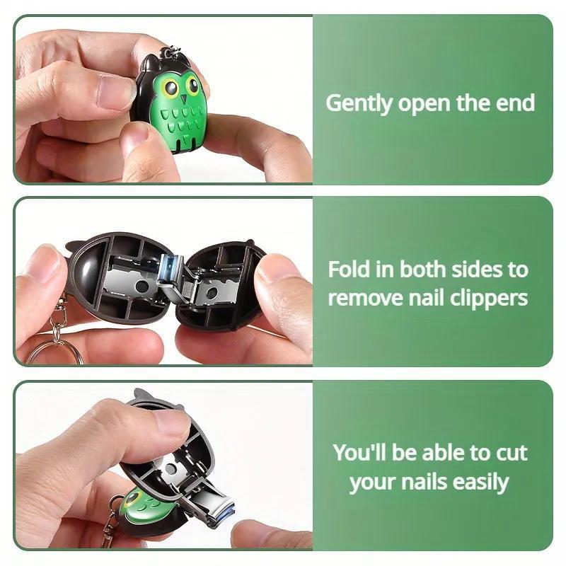 Mini Owl Nail Clipper Keychain Hanging Ornaments Splash-proof Cutter