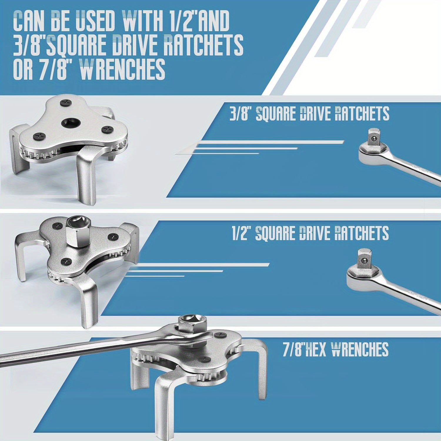 Universal Filter Wrench 2 1 2 To 4 3 Jaw Removal Tool Set