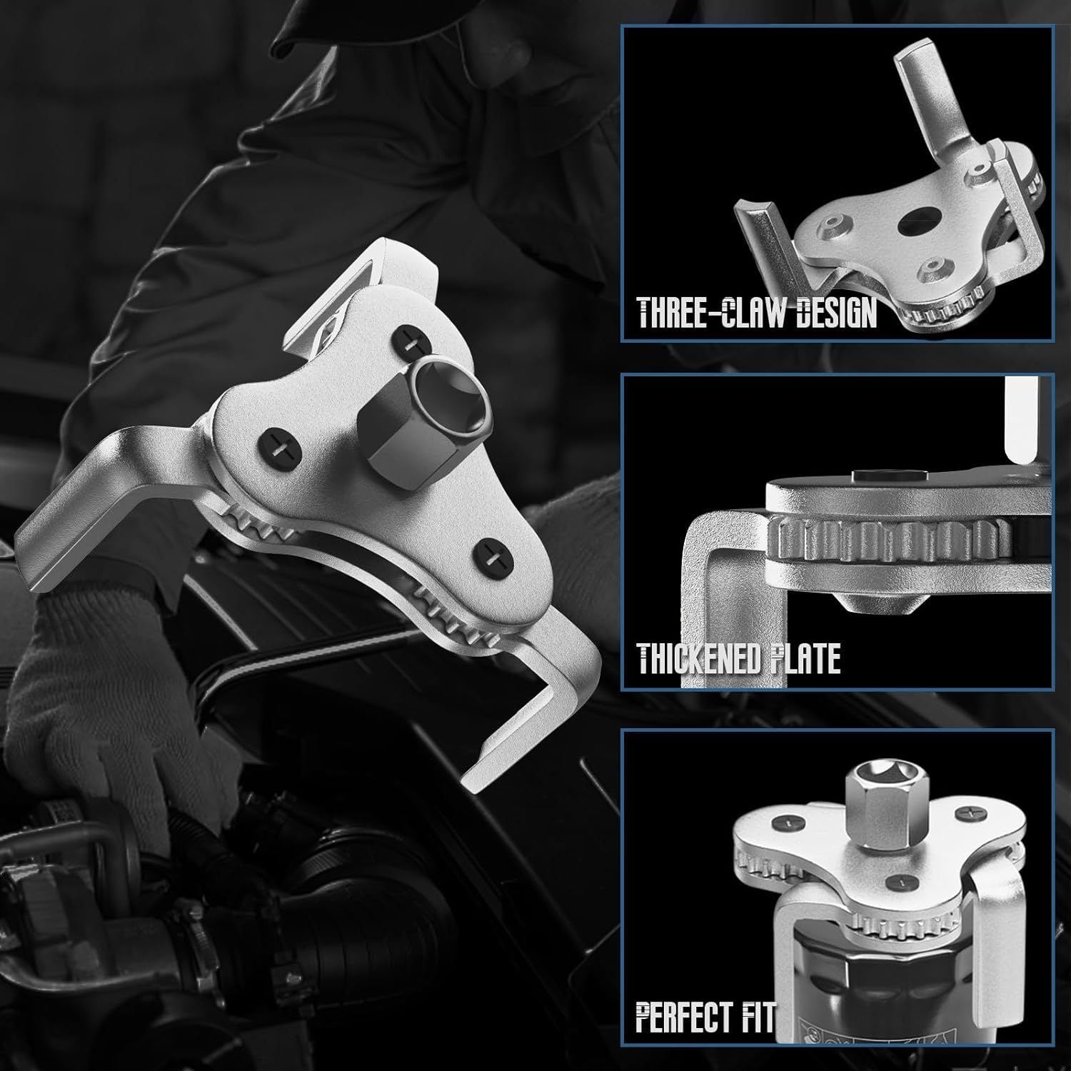 Universal Filter Wrench 2 1 2 To 4 3 Jaw Removal Tool Set