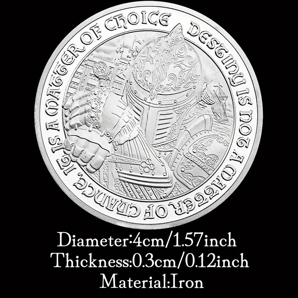 Middle Ages Knight Silvery Plated Coin Lucky Coin Collectible Souvenir