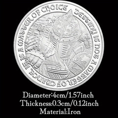 Middle Ages Knight Silvery Plated Coin Lucky Coin Collectible Souvenir