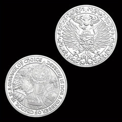 Middle Ages Knight Silvery Plated Coin Lucky Coin Collectible Souvenir