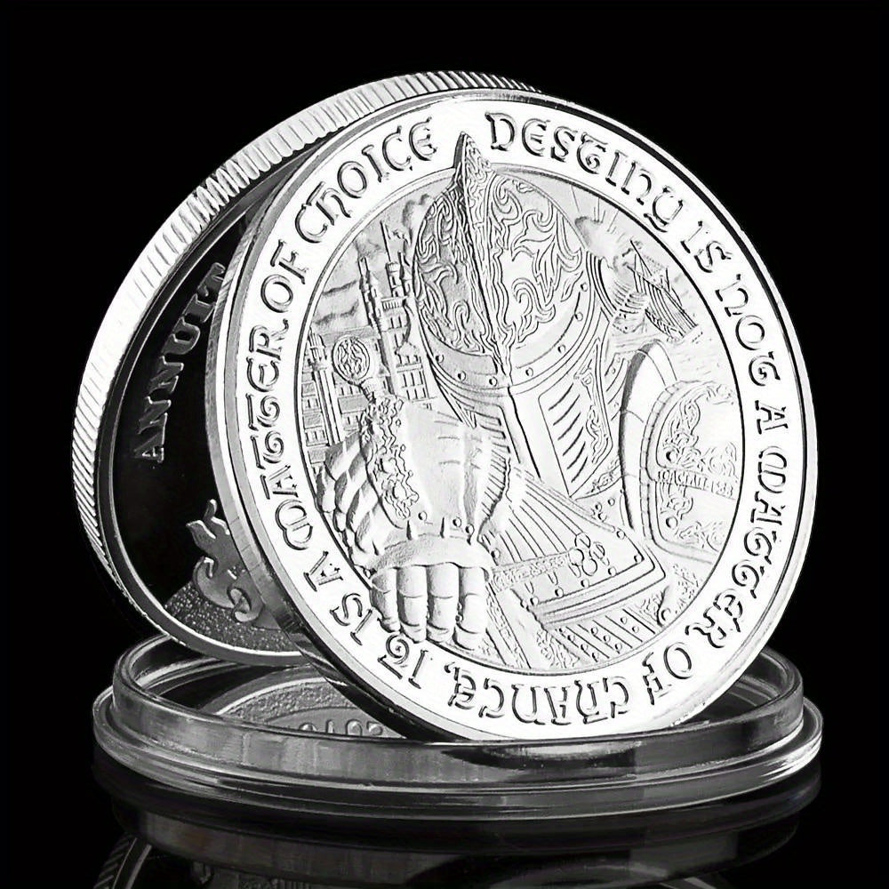 Middle Ages Knight Silvery Plated Coin Lucky Coin Collectible Souvenir