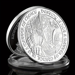 Middle Ages Knight Silvery Plated Coin Lucky Coin Collectible Souvenir