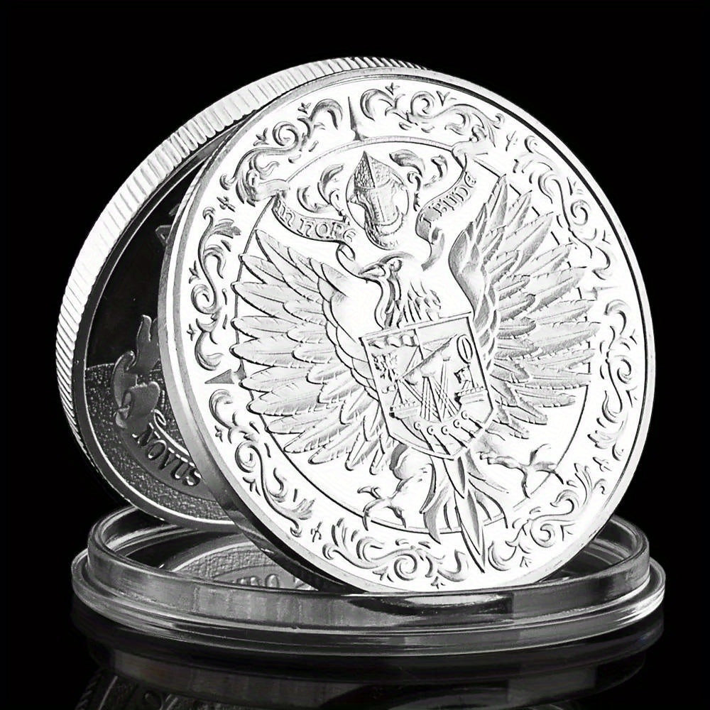Middle Ages Knight Silvery Plated Coin Lucky Coin Collectible Souvenir