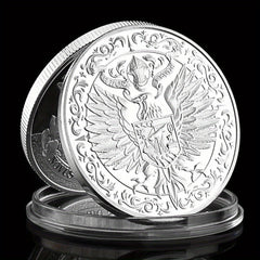 Middle Ages Knight Silvery Plated Coin Lucky Coin Collectible Souvenir