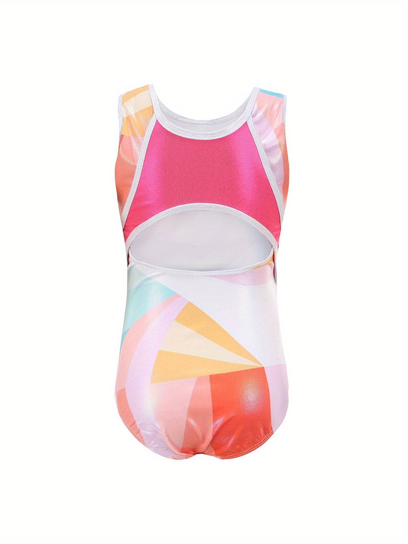 Colorblock Sleeveless Dancing Suit Romper For Girls