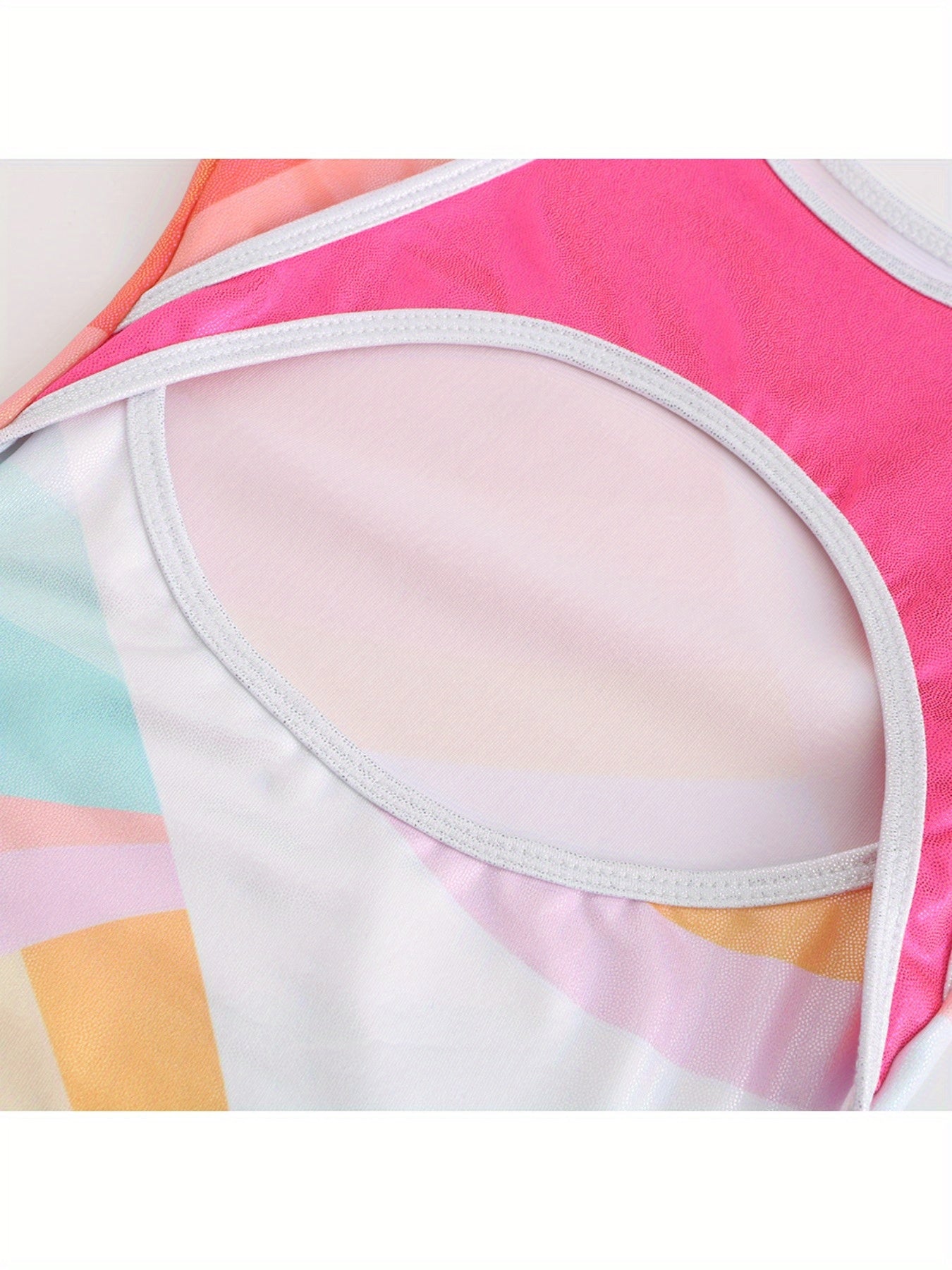Colorblock Sleeveless Dancing Suit Romper For Girls
