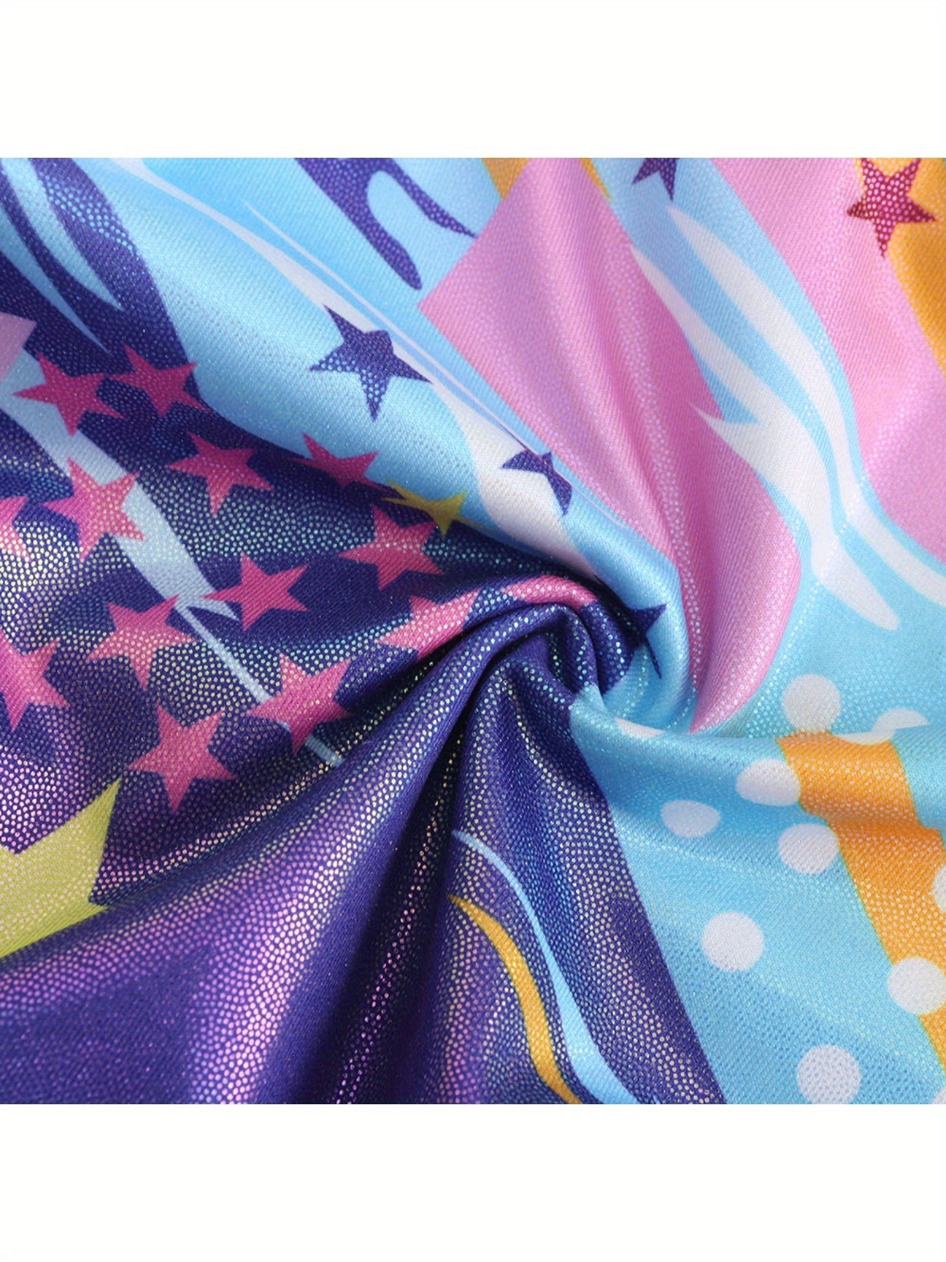 Star Graphic Graffiti Print Sleeveless Suit for Girls Gymnastics