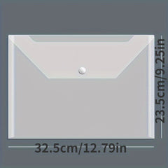A4 Transparent Plastic Envelope File Bag with Snap Button