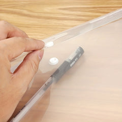 A4 Transparent Plastic Envelope File Bag with Snap Button