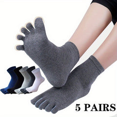 5 Pairs Five Finger Toe Socks Assorted Varieties