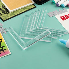 7pcs Card Corners Helpers for Easy Layering Ruler Tools